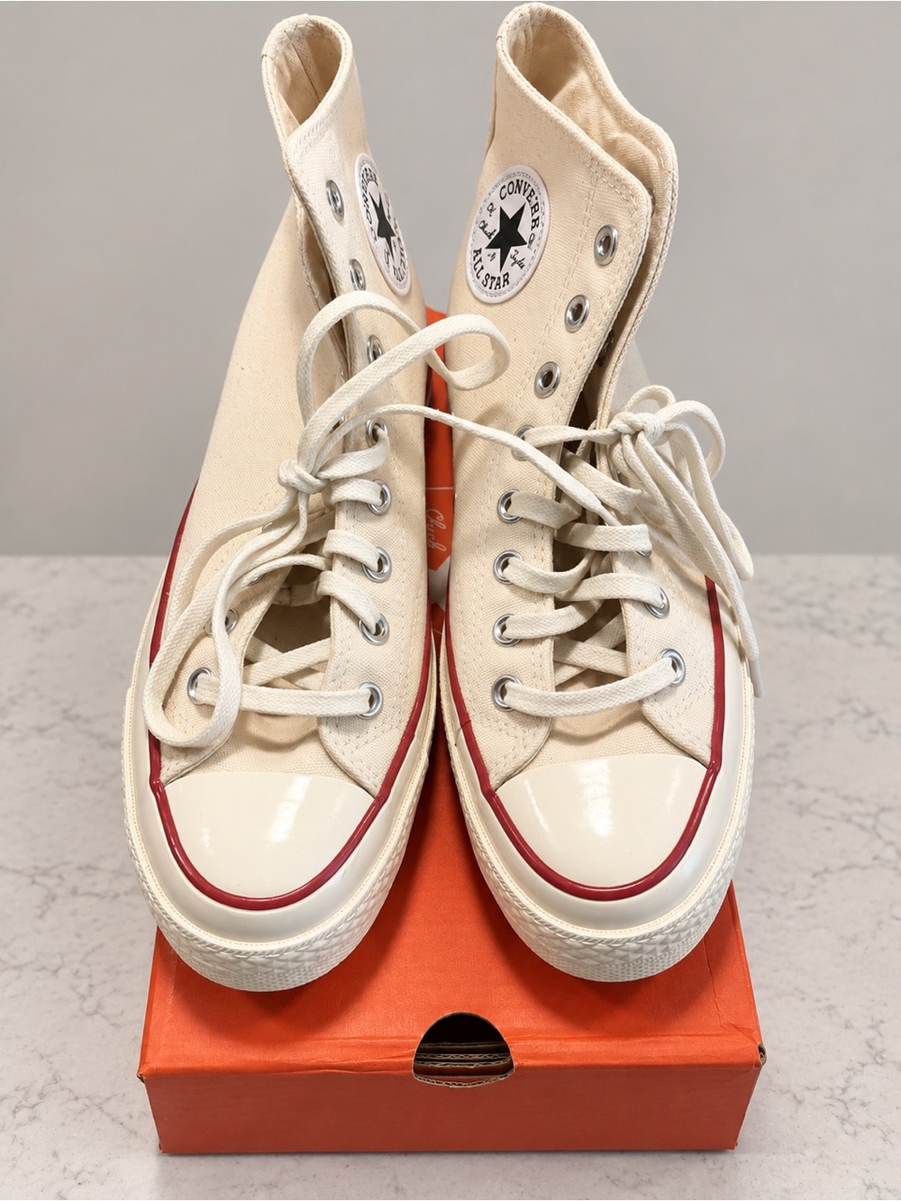 Converse Chuck 70 Hi Parchment Garnet Egret Sneakers